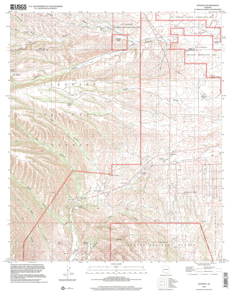 Sonoita, Arizona (7.5'×7.5' Topographic Quadrangle) - Wide World Maps & MORE!