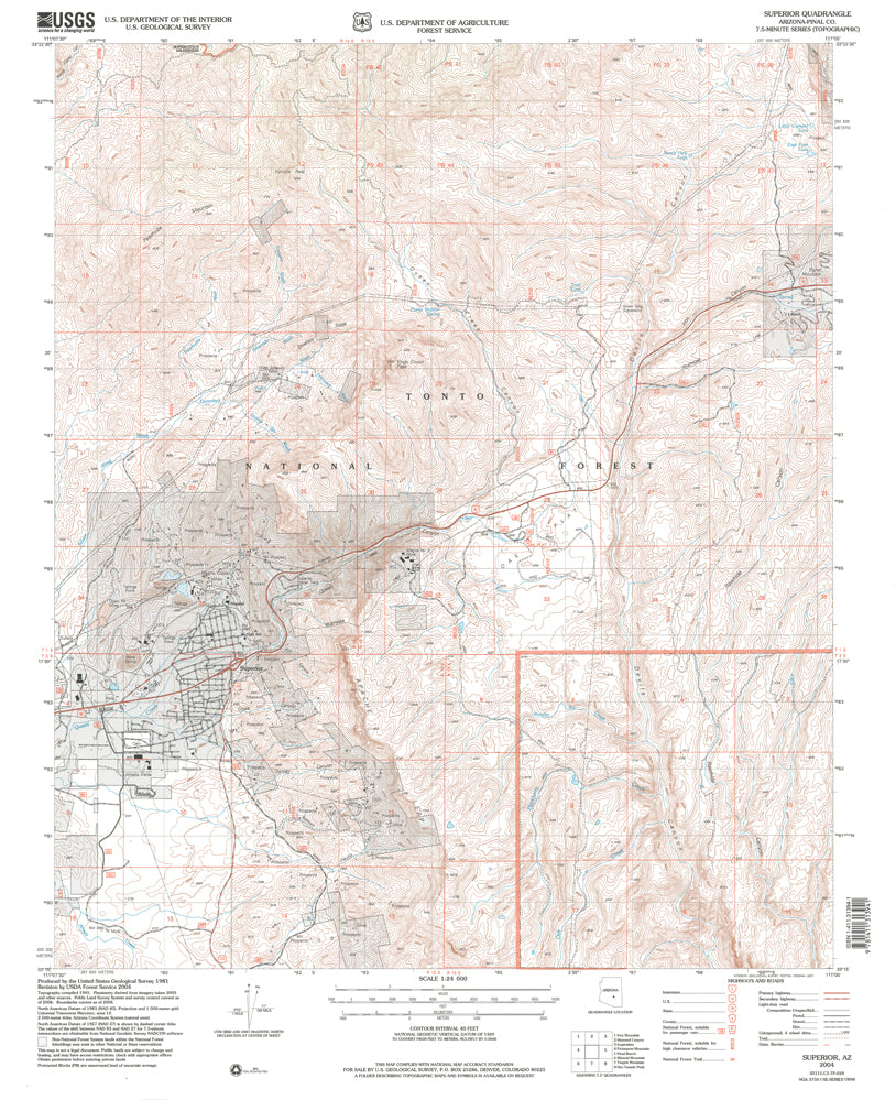 SUPERIOR, AZ 7.5' 2004 - Wide World Maps & MORE!