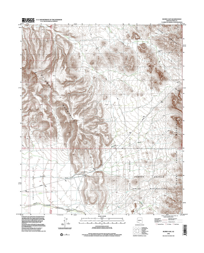 Burro Gap, Arizona (7.5'×7.5' Topographic Quadrangle) - Wide World Maps & MORE!