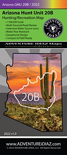 Arizona Hunt Unit 20B Hunting / Recreation Map - Wide World Maps & MORE!