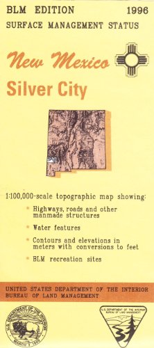 Silver City New Mexico 1:100,000 Scale Topo Map Surface Management BLM 30x60 Minute Quad - Wide World Maps & MORE!
