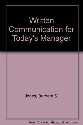 Written Communication for Today's Manager - Wide World Maps & MORE! - Book - Wide World Maps & MORE! - Wide World Maps & MORE!