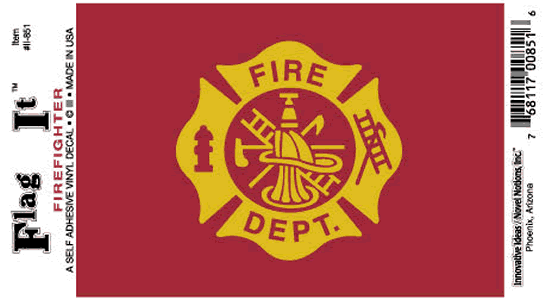 Firefighter Self Adhesive Vinyl Decal 6-Pack - Wide World Maps & MORE! - Sticker - Flag-It Stickers - Wide World Maps & MORE!