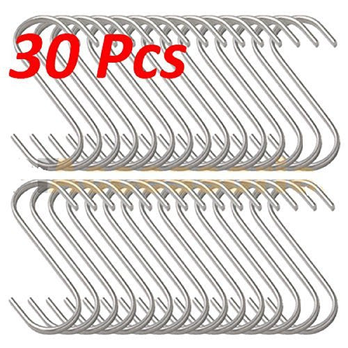 30 Pcs 5 Inch Metal S Shape Type Hooks Wall Hangers Steel For Kitchen Metal Clasp Cup Color Silver Brand New - Wide World Maps & MORE! - Office Product - SUNDRY - Wide World Maps & MORE!