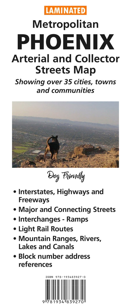 Gloss Laminated Metropolitan Phoenix Arterial and Collector Streets Map Showing Over 35 Cities, Towns, and Communities - Wide World Maps & MORE!