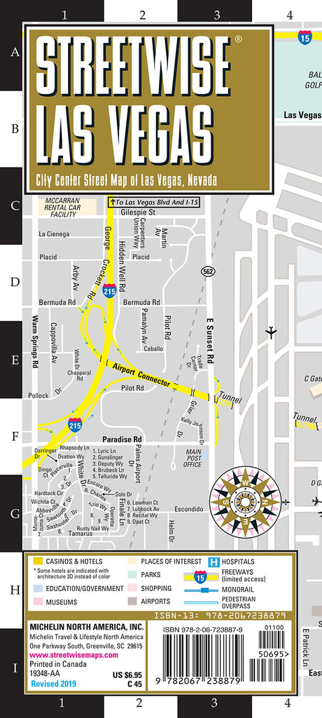 Streetwise Las Vegas Map: Laminated City Center Map of Las Vegas, Nevada (Michelin Streetwise Maps) - Wide World Maps & MORE!
