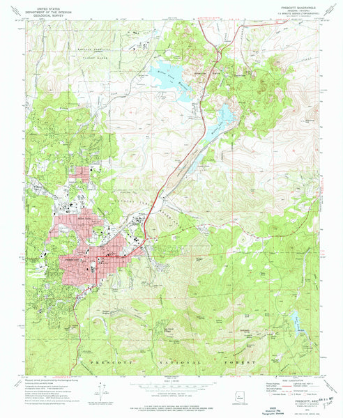 PRESCOTT, AZ 7.5' 1973 [Map] United States Geological Survey - Wide World Maps & MORE!