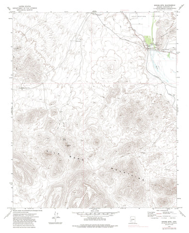 SPRING MOUNTAIN 7.5' AZ 1973 PI 1978 Map United States Geological Survey - Wide World Maps & MORE!