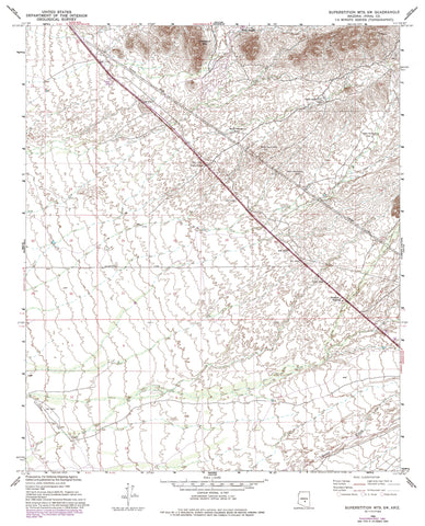 SUPERSTITION MNTS SW, AZ 7.5' 1956 PR 1981 - Wide World Maps & MORE!