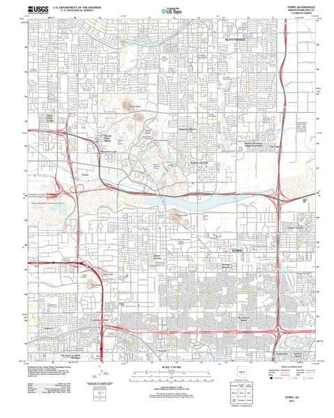 Tempe, Arizona 2011 (US Topo 7.5'×7.5' Topographic Quadrangle) - Wide World Maps & MORE!