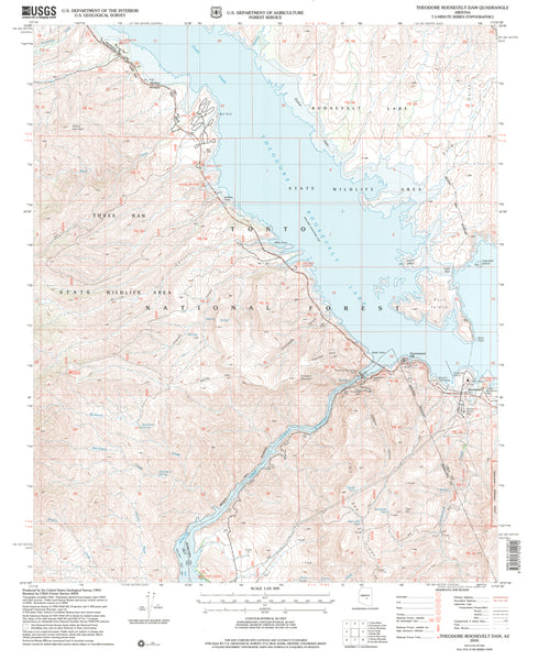 THEODORE ROOSEVELT DAM, AZ 7.5' 2004 [Map] [Jan 01, 2017] United States Geological Survey - Wide World Maps & MORE!