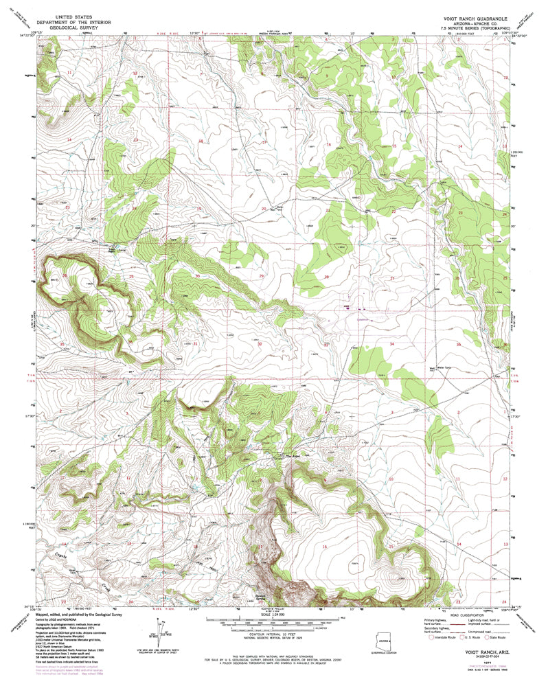 VOIGT RANCH 7.5' AZ 1971 PR 1984 Map United States Geological Survey