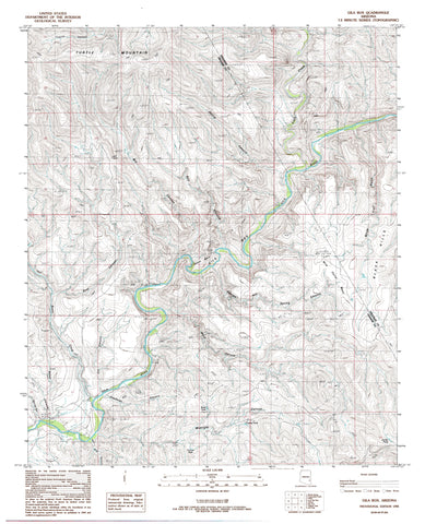 GILA BOX, AZ 7.5' PE 1985 Map United States Geological Survey - Wide World Maps & MORE!