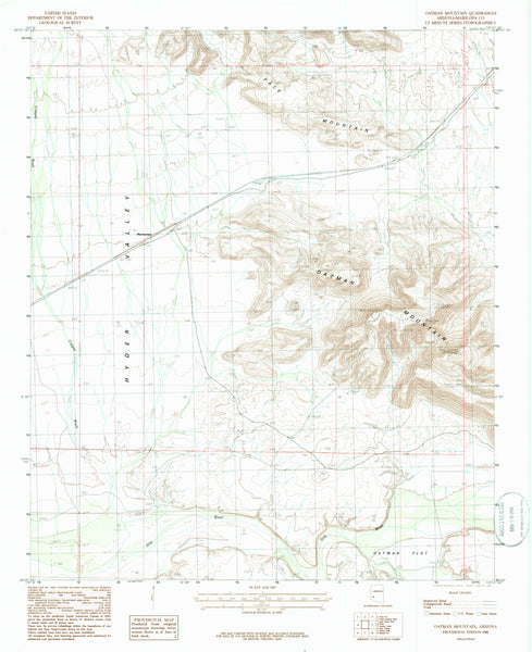OATMAN MTN 7.5' AZ 1986 PE - Wide World Maps & MORE!