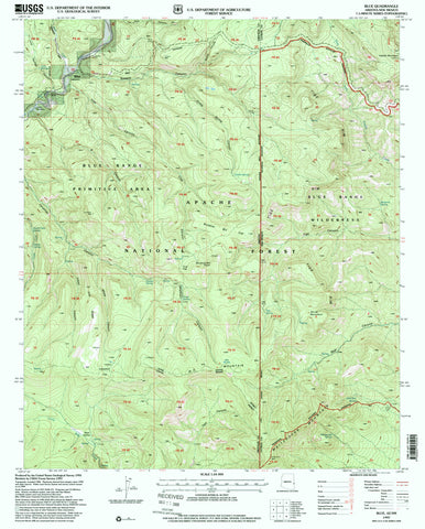 Blue, AZ-NMÊ7.5' 1997 [Map] United States Geological Survey - Wide World Maps & MORE!