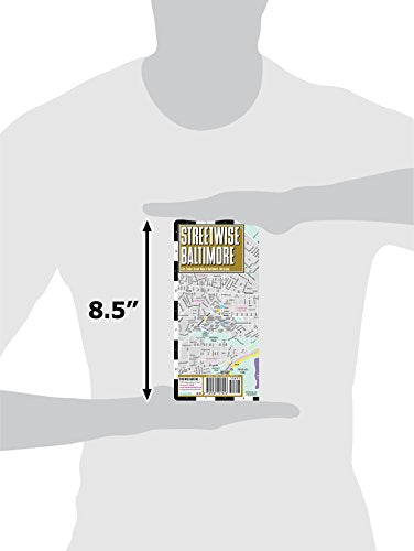 Streetwise Baltimore Map - Laminated City Center Street Map of Baltimore, Maryland - Folding pocket size travel map with light rail & metro - Wide World Maps & MORE!