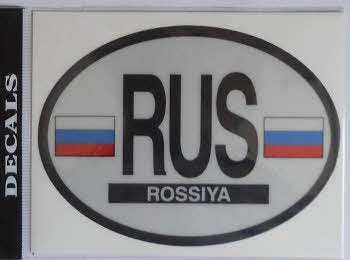 Russia Reflective Oval Decal