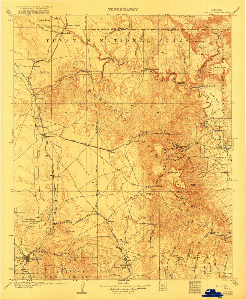 Jerome, AZ (30'×30' Topographic Quadrangle) 1905 - Wide World Maps & MORE!