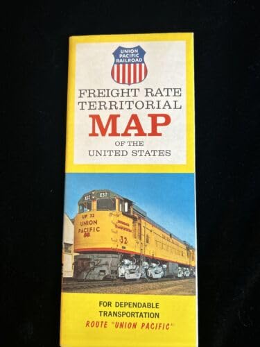 Union Pacific Railroad Freight Rate and Territorial Map - Vintage 1965 ...