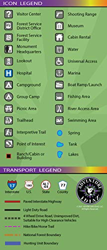 Mogollon Rim, Arizona Recreation Map (Coconino National Forest, Sitgreaves National Forest, & Tonto National Forest)