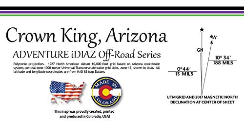 Crown King, Arizona Topographic Wall Map Keepsake Poster/Off-Road Series