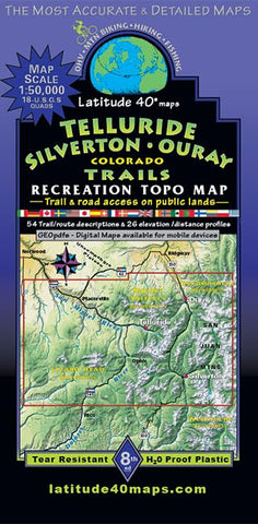 Telluride | Silverton | Ouray, Colorado Trails Recreation Topo Map