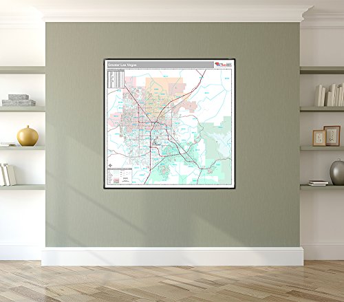 Greater Las Vegas, NV City Wall Map (Premium Style, 48×48 inches)