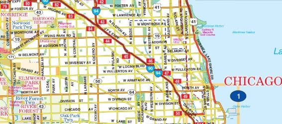 Chicago & Vicinity, Illinois Regional Map [Map] GM Johnson