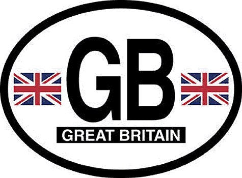 Oval Reflective Decal Great Britain