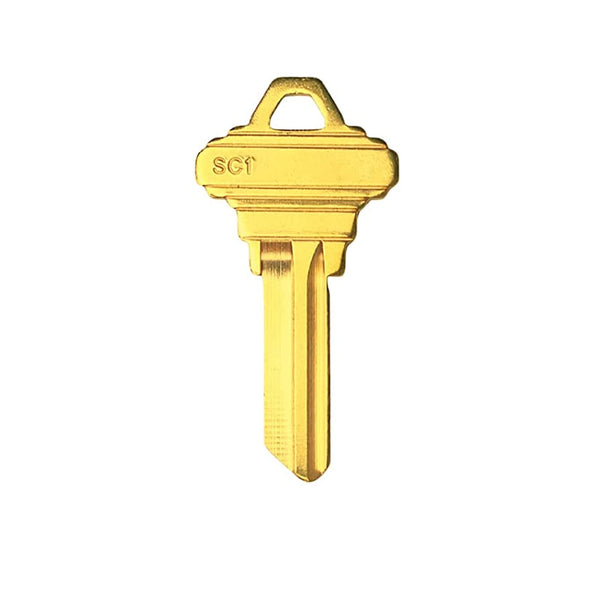 Brass Finish Key Blanks, Uncut Blank Keys, Pack of 50 or 100 Keys - Wide World Maps & MORE!