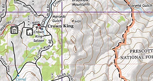 Crown King, Arizona Topographic Wall Map Keepsake Poster/Off-Road Series