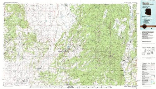 Ganado Arizona - New Mexico 1:100,000-Scale Topographic USGS Folded Map (US Geological Survey 60 × 30 Minute Series)