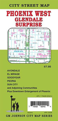 City Street Map Phoenix West | Glendale | Surprise [Map] GMJ&A Ltd - Wide World Maps & MORE!