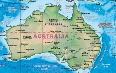 WIDE WORLD Physical World Median Mural Gloss Laminated Map - Wide World Maps & MORE!