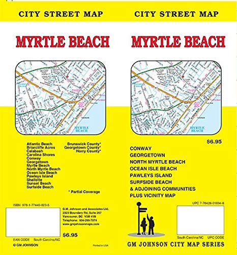 City Street Map Myrtle Beach, South Carolina / North Carolina