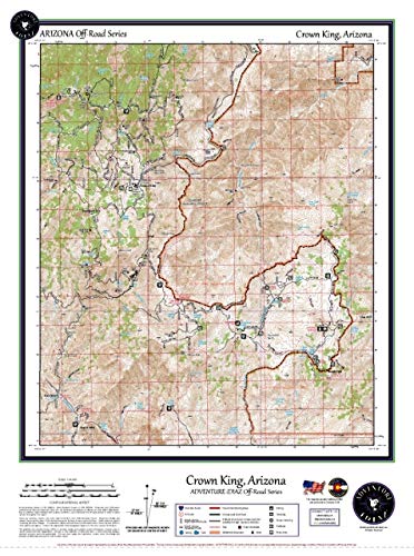 Crown King, Arizona Topographic Wall Map Keepsake Poster/Off-Road Series