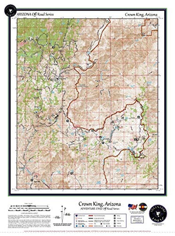 Crown King, Arizona Topographic Wall Map Keepsake Poster/Off-Road Series