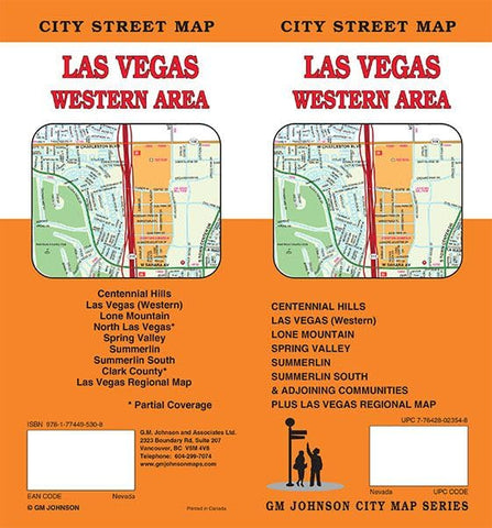 Las Vegas Western Area, Nevada Street Map [Map] GM Johnson - Wide World Maps & MORE!