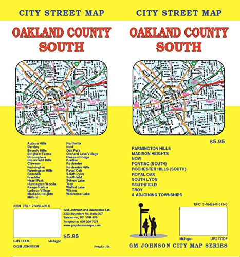 City Street Map Oakland County South (Michigan)