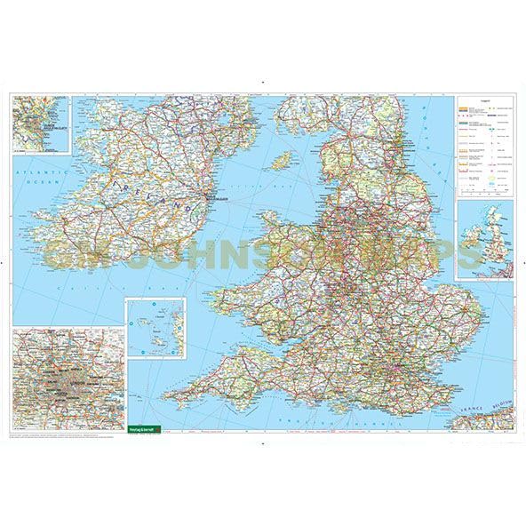 Great Britain & Ireland (International Map Series) Dry Erase Laminated