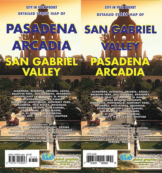 San Gabriel Valley / Pasadena / Arcadia, California Street Map - Wide World Maps & MORE!