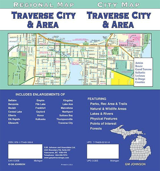 Traverse City / Gaylord / Crystal Lake, Michigan Street Map [Map] GM Johnson