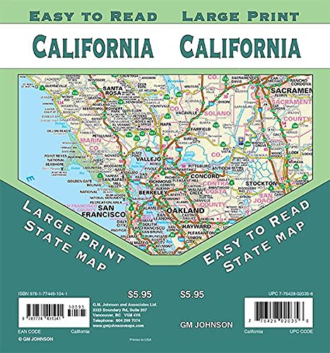 Large Print California Easy-to-Read State Map - Wide World Maps & MORE!