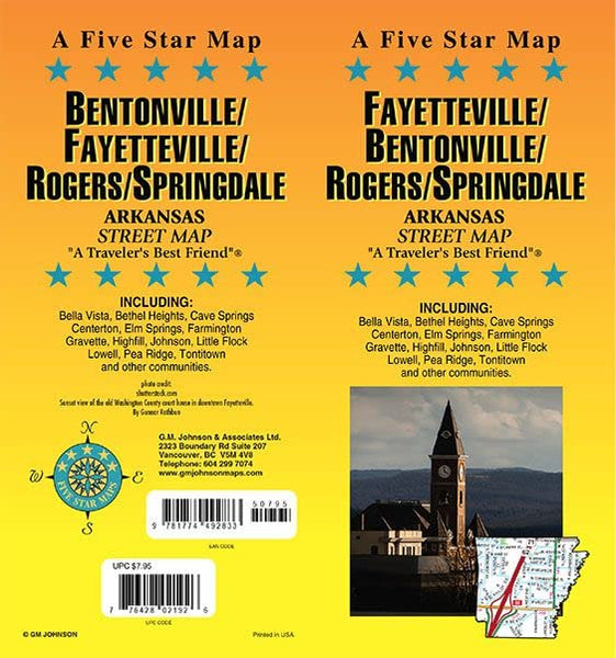 Fayetteville / Bentonville / Rogers / Springdale, Arkansas Street Map [Map] GM Johnson - Wide World Maps & MORE!