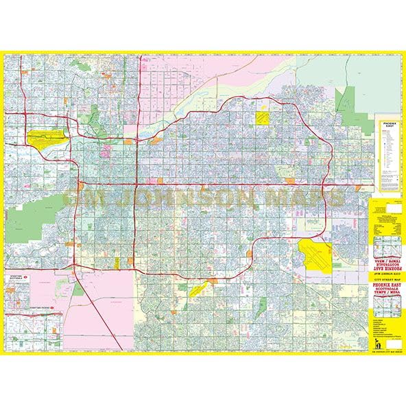 City Street Map Phoenix East, Scottsdale, Tempe and Mesa [Map] G. M. Johnson - Wide World Maps & MORE!