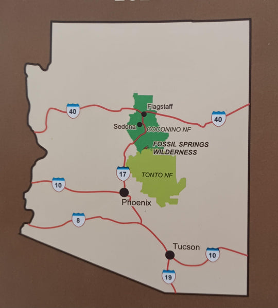 Fossil Springs Wilderness Map - Coconino National Forest, Arizona [Map]