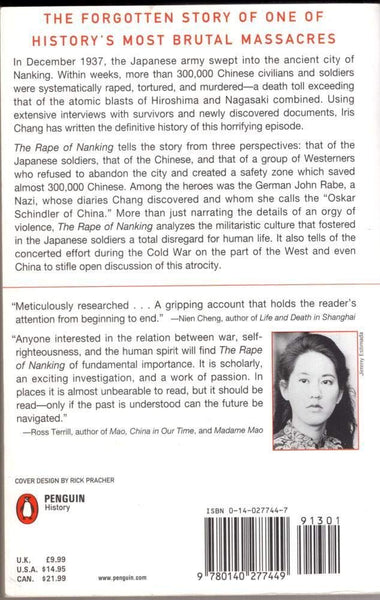 The Rape of Nanking: The Forgotten Holocaust of World War II Chang, Iris