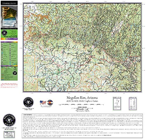 Mogollon Rim, Arizona Recreation Map (Coconino National Forest, Sitgreaves National Forest, & Tonto National Forest)