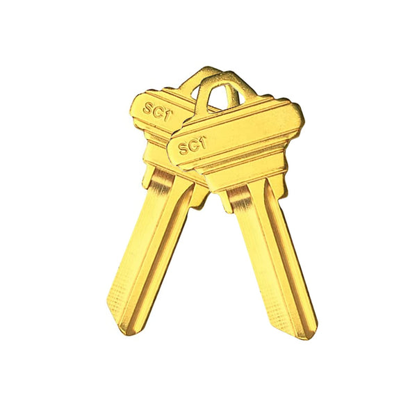 Brass Finish Key Blanks, Uncut Blank Keys, Pack of 50 or 100 Keys - Wide World Maps & MORE!