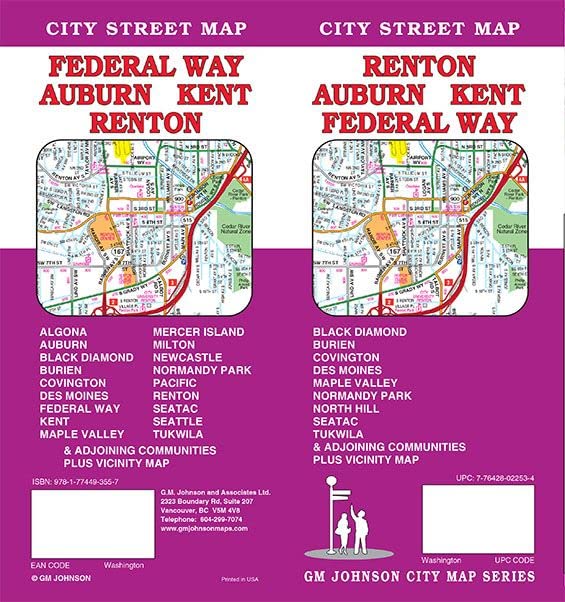 City Street Map Renton / Auburn / Kent / Federal Way